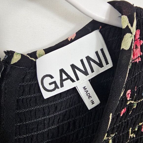 Ganni Ditsy Floral Peplum Blouse in Floral - Size 36 - Picture 2 of 8